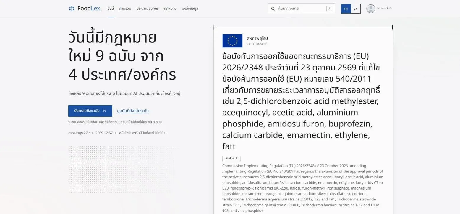 หน้า “วันนี้” กฎหมายใหม่ที่รอรับทราบ